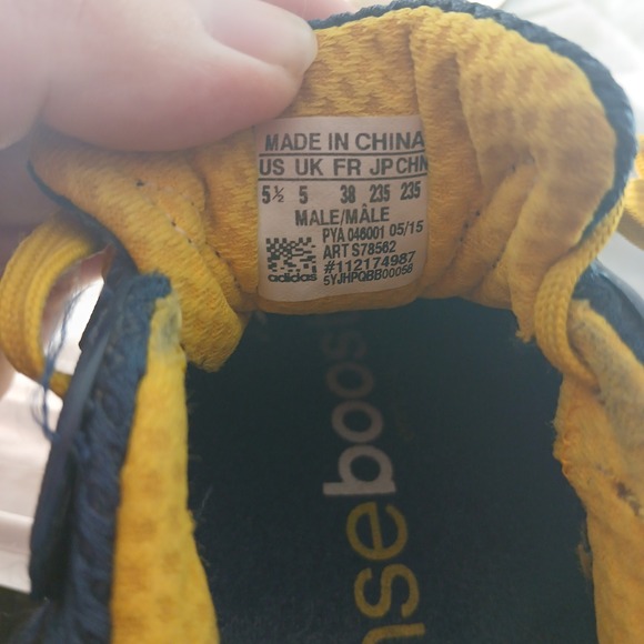 Adidas Response Boost Running Shoes‎ Blue Yellow Comfort Athletic Mens 5.5 - Picture 4 of 8